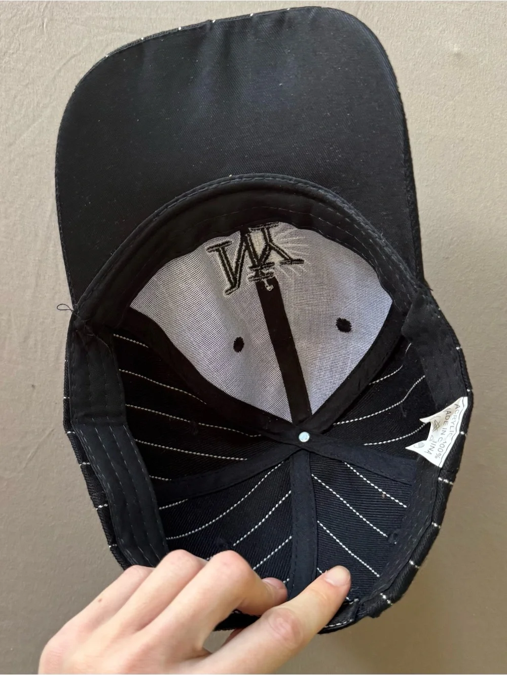 Embroidered Pinstriped New York Cap